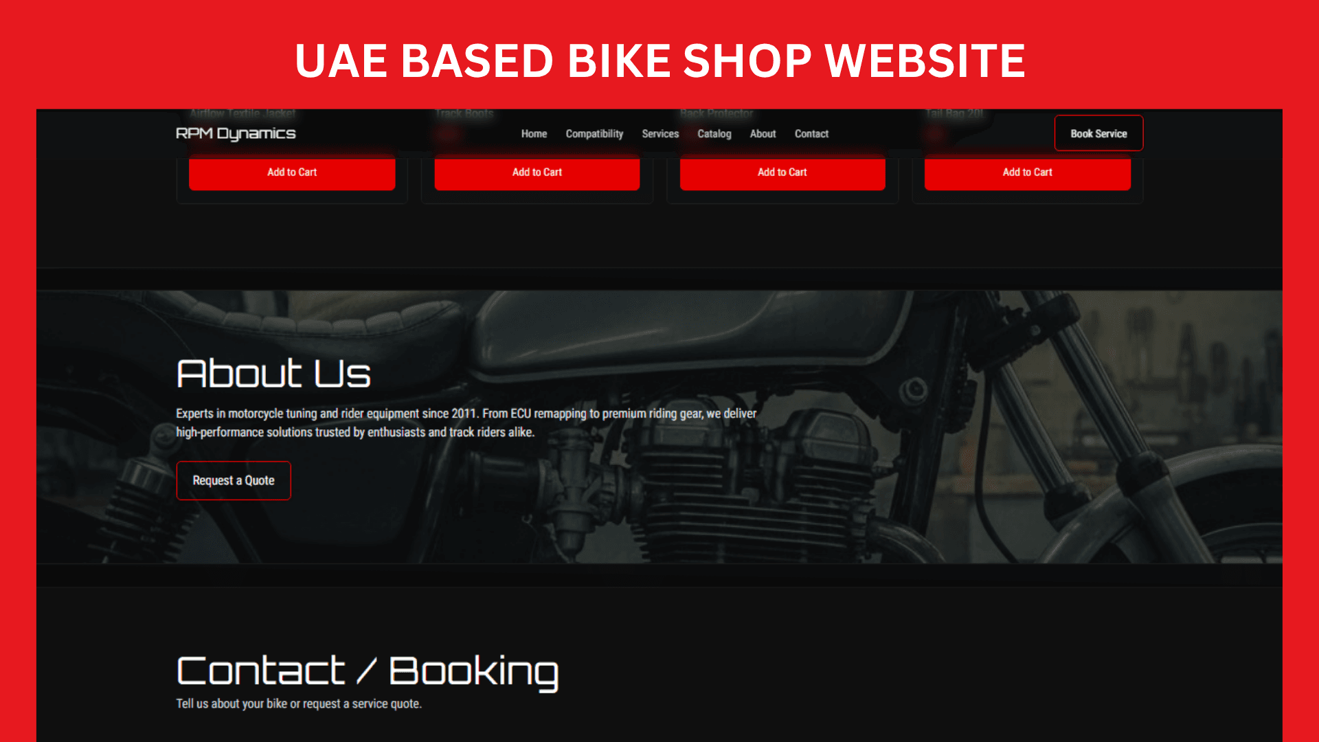 RPM Dynamics - Bike Shop Website