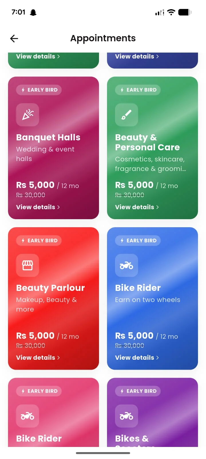 Ashhkaro Listings screen
